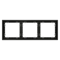 Изображение Рамка пластиковая VOLTUM S70 на 3 поста (черный матовый)