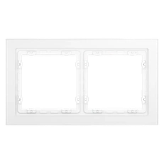 Изображение Рамка стеклянная VOLTUM S70 на 2 поста (белый,матовый,стекло)